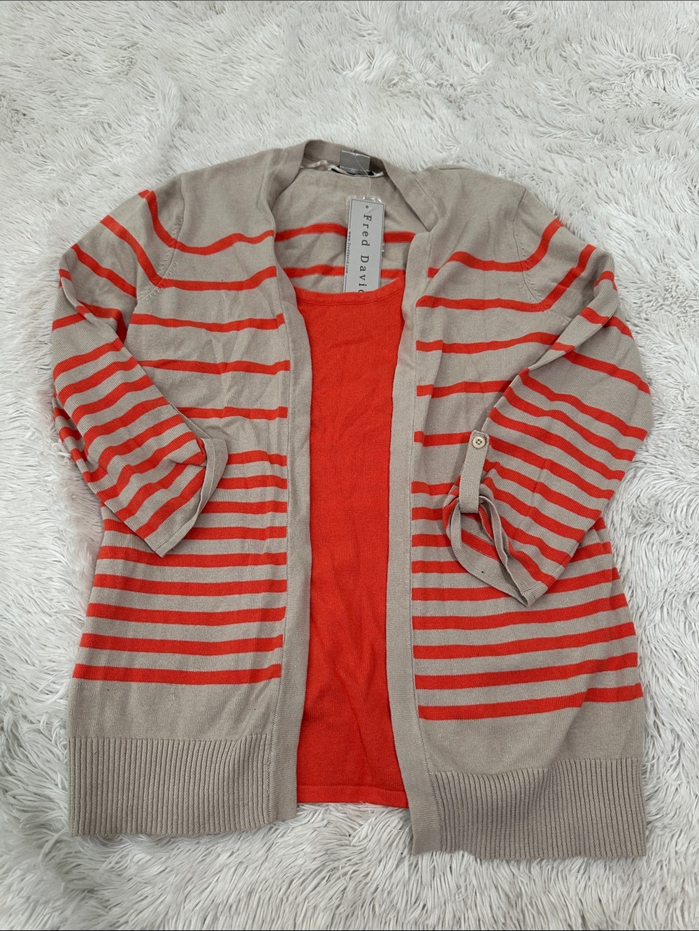 🥕 NWT Fred David Layerd Look Cardigan Sweater